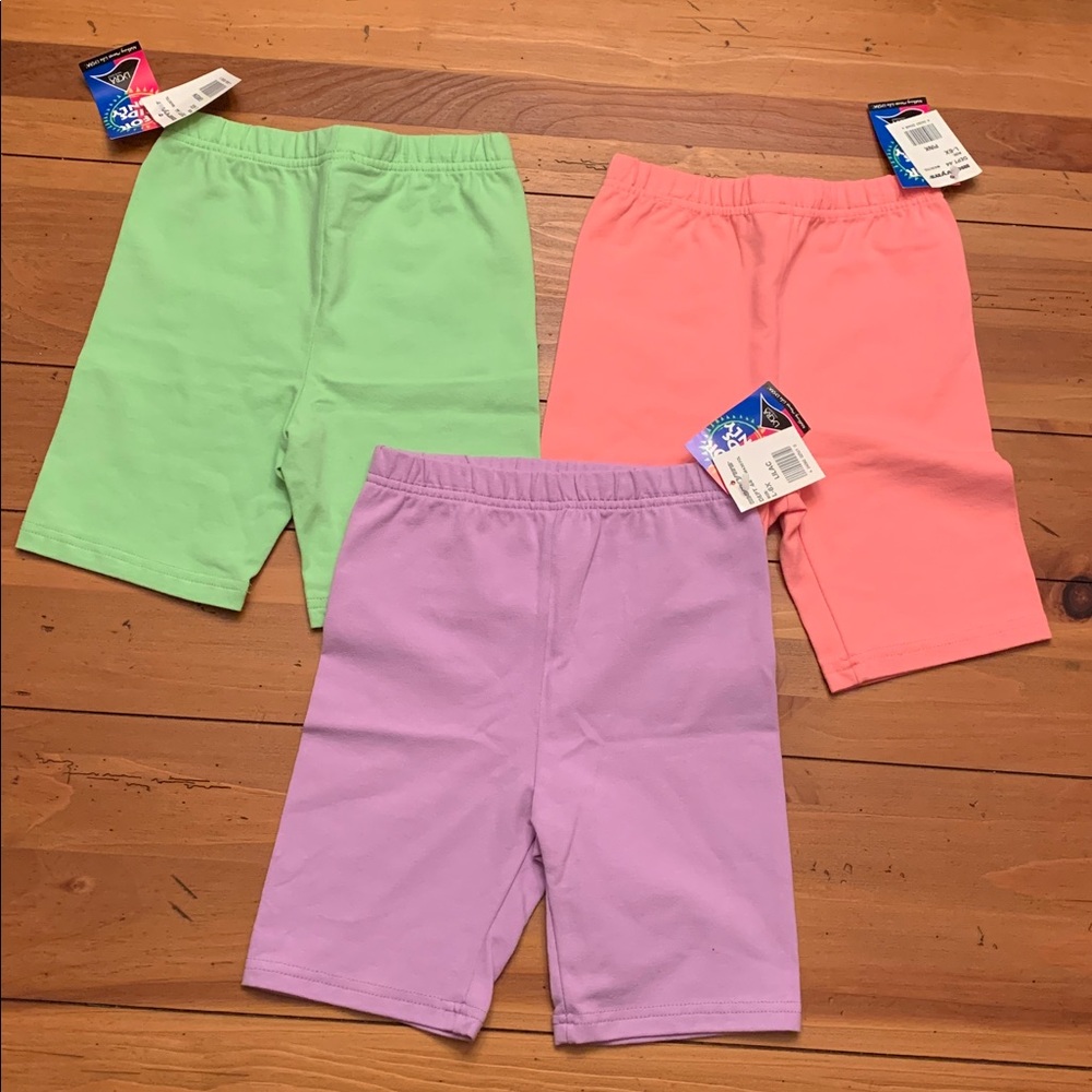 Set of 3…Color Circuit Girl’s Shorts - Pale Pink, Green, and Lilac - Size 6X